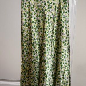 Floral Green and White Women's Skirt